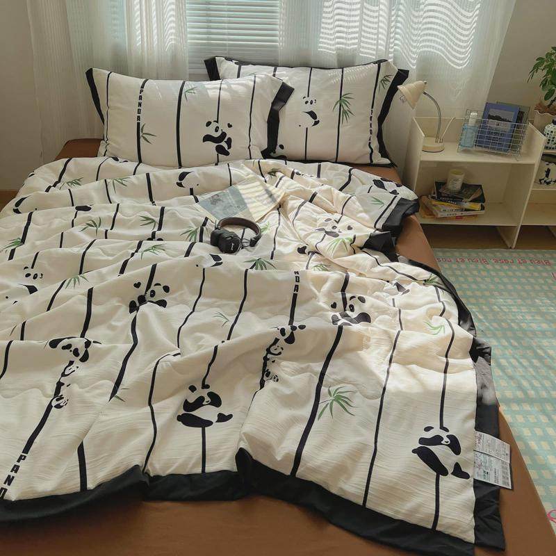 复古法式赫本风黑白花边水洗棉四件套亲肤被子夏凉被床笠空调夏被,床上用品,床品套件/四件套/多件套,淘宝优惠券,粉丝福利购,淘宝优惠卷