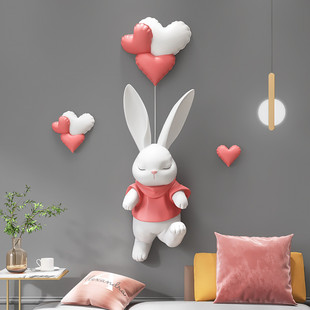 精灵兔3d立体壁挂电视客厅沙发背景墙面装 饰挂件卧室儿童房间壁饰