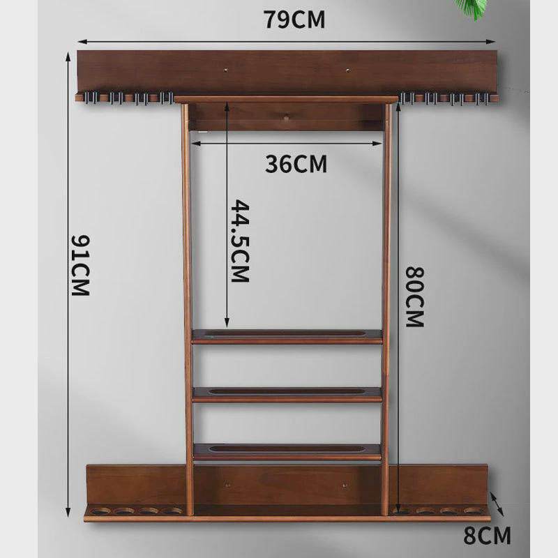 台球架架杆用品台球杆架子棕色壁挂式台球杆架杆器桌球杆支架架杆