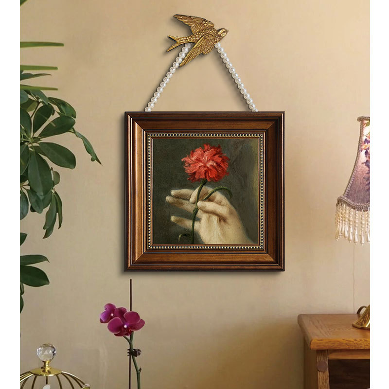 法式古典油画局部美法式复古装饰画欧式餐厅玄关走廊壁画卧室床头图片