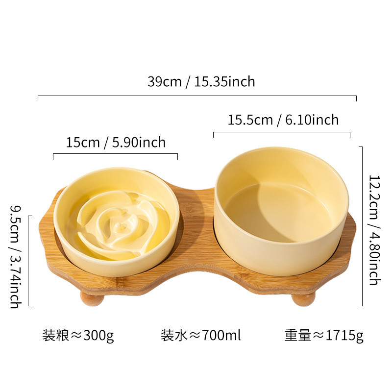 陶瓷慢食碗狗用喝水噎缓食碗中大型犬防打翻狗盆防大号宠物碗食盆