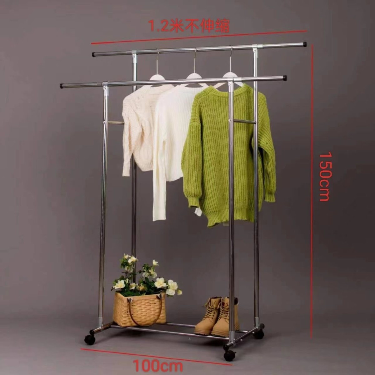 晾衣架家用落地卧室阳台挂晒衣服架子简易衣帽架室内折叠宿舍立式