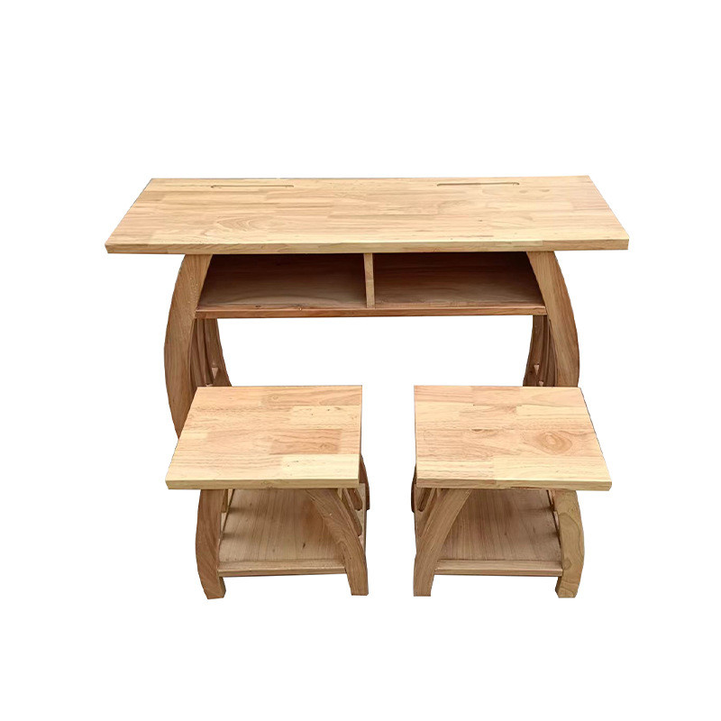 实木国学桌书法桌培训班课桌椅学习桌复古书法书画桌仿古马鞍桌