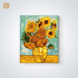 世界名画数字油画手工填充画现货客厅手绘现代批发书房装饰画挂画