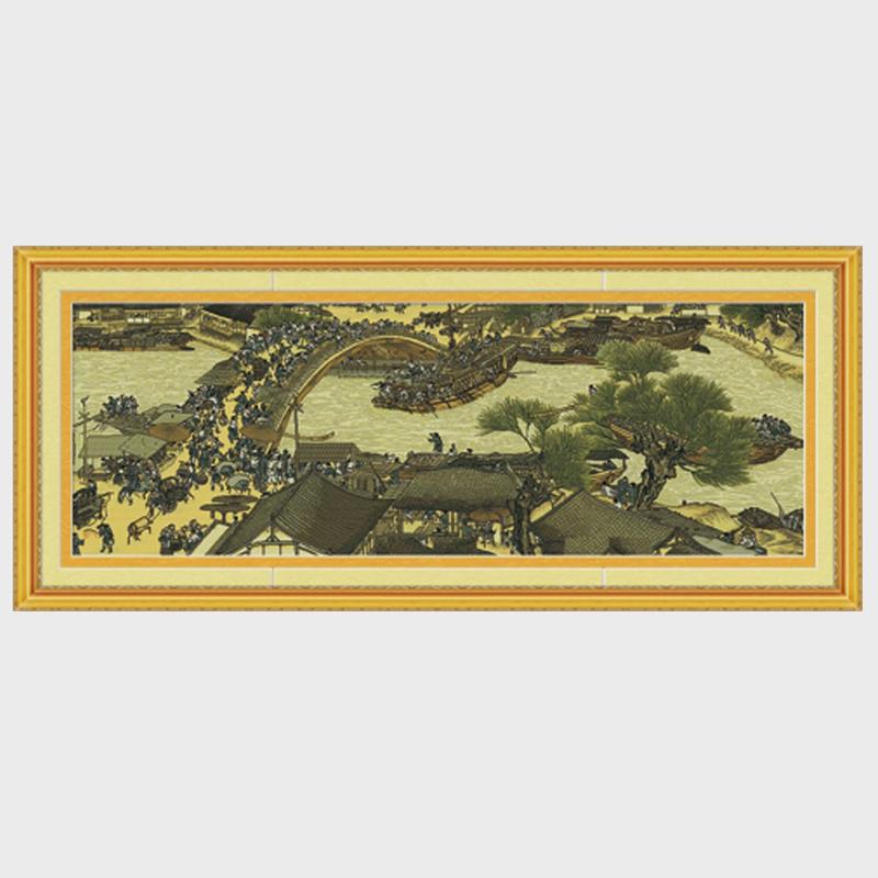 新款宋版清明上河图十字绣经典收藏名画拱桥版绣满线绣自己绣3021