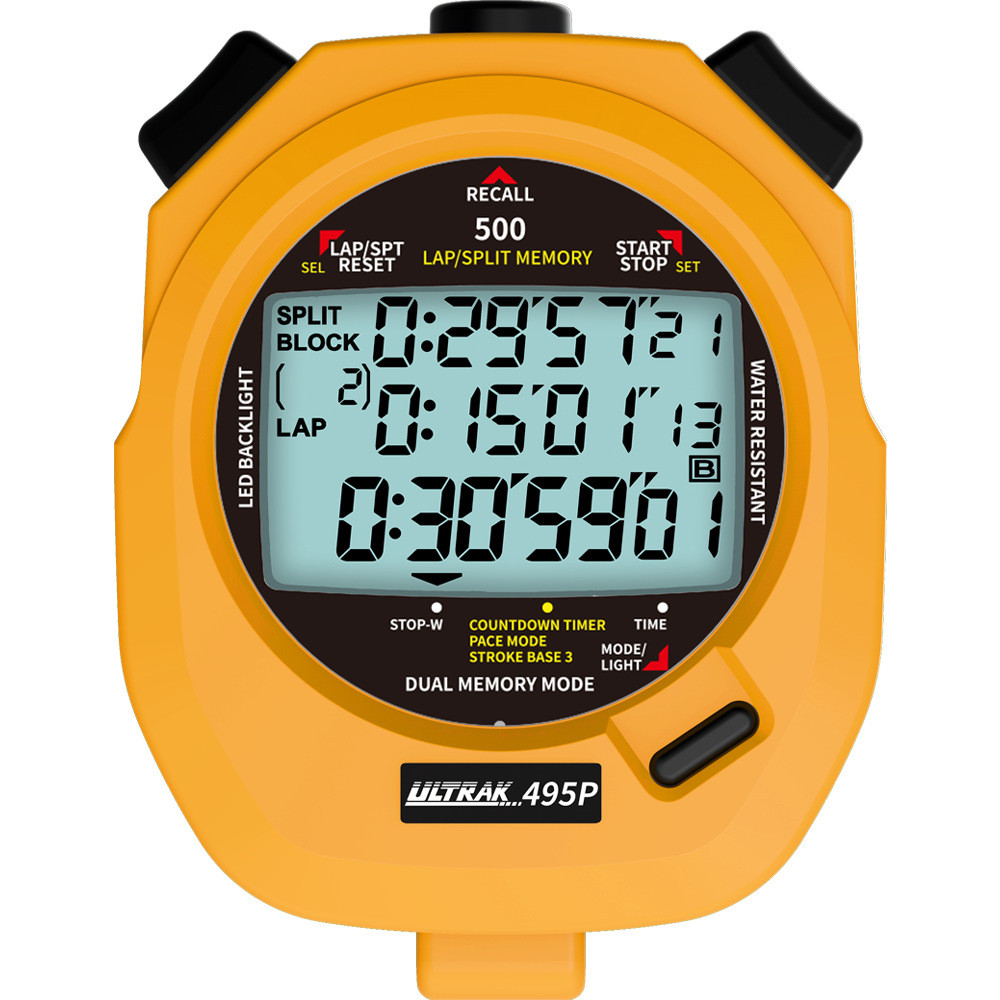 可定制-电子秒表dt495p定尔志ultrak计时器赛克500道3排显示奥田