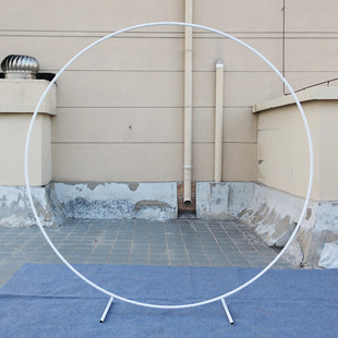 外贸新款小包装婚礼派对气球拱门卡扣单管圆环铁艺金色