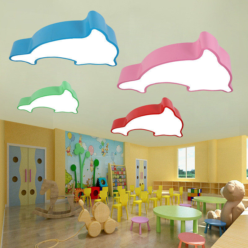 海豚时尚创意儿童卡通食堂幼儿园教室卧室吸顶灯led护眼装饰灯具