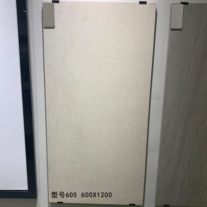 福鼎黑芝麻白加厚石英砖2cm干车库仿古砖600x1200挂抗压厚板瓷砖