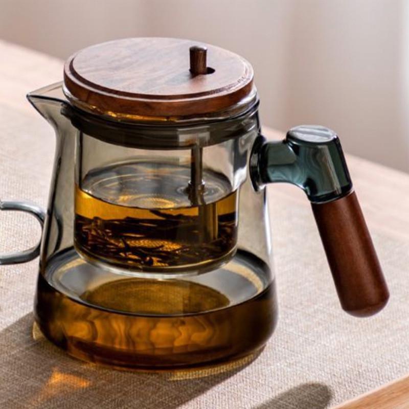 茶壶泡茶家用茶水分离泡茶壶2024新款内胆耐热玻璃一键过滤飘逸杯