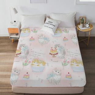 卡通可爱全包边星球床笠单品防滑固定床罩猫猫猫咪床垫防尘保护套