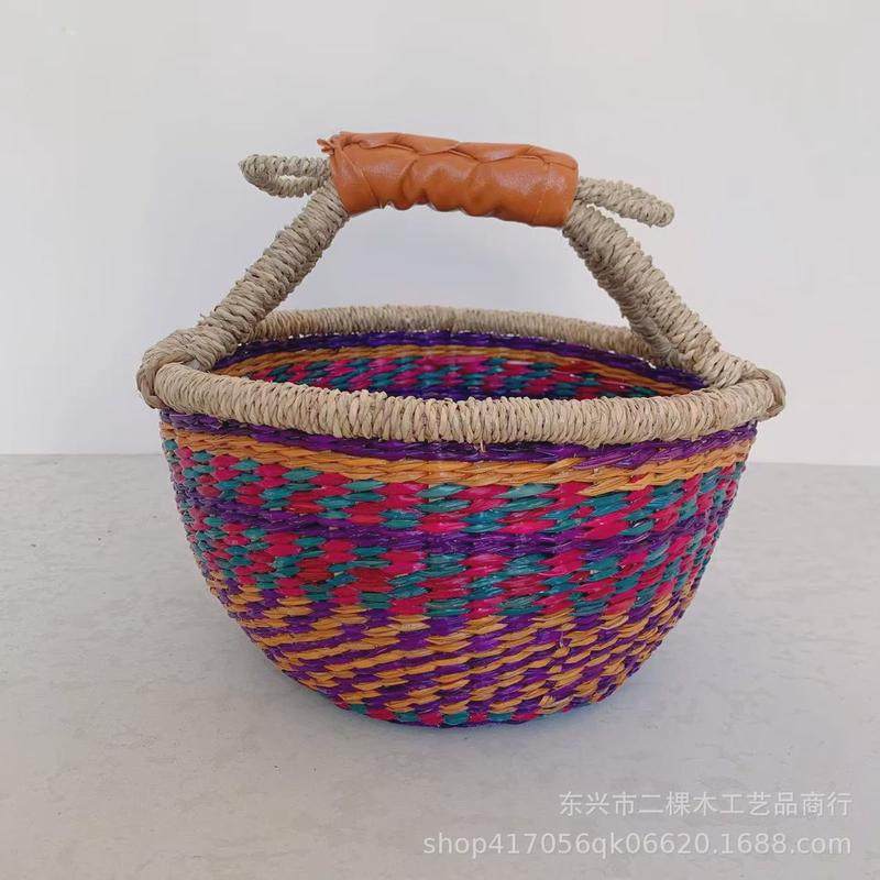 草编装饰篮果篮ins野餐篮非洲元素手工编织筐民宿小众篮,鲜花速递/花卉仿真/绿植园艺,多肉植物,淘宝优惠券,粉丝福利购,淘宝优惠卷