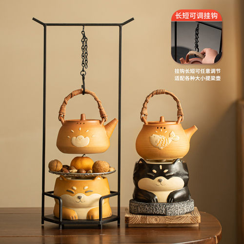 111v围炉煮茶柴犬炭炉家用小型茶炉可干煮提梁防烫茶壶烧