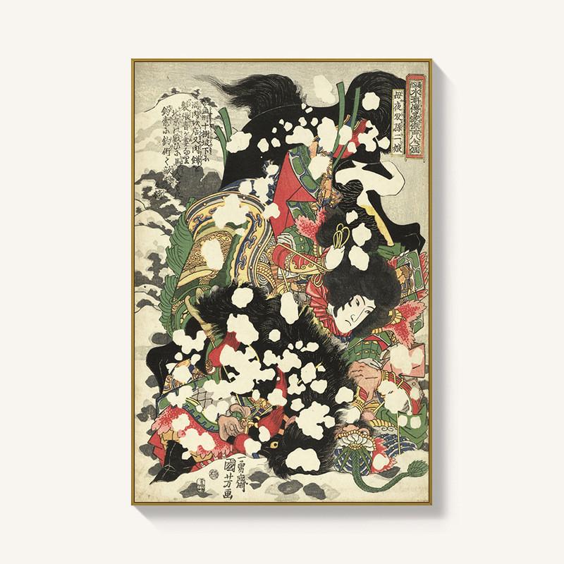 歌川国芳水浒日式风格玄关客厅装饰画餐厅挂画日料店居酒屋壁画