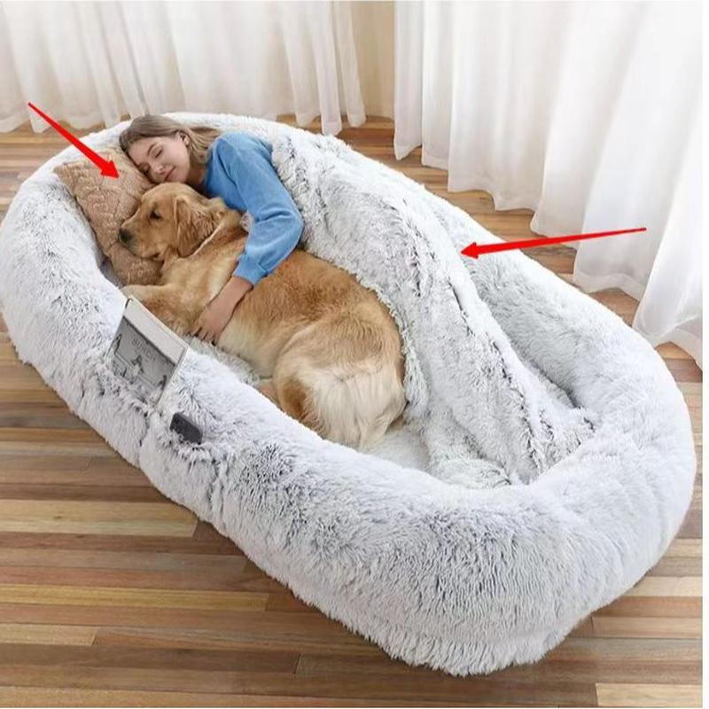 宠物床长毛绒人狗窝可拆洗冬天保暖大型海绵垫子狗窝睡垫沙发床