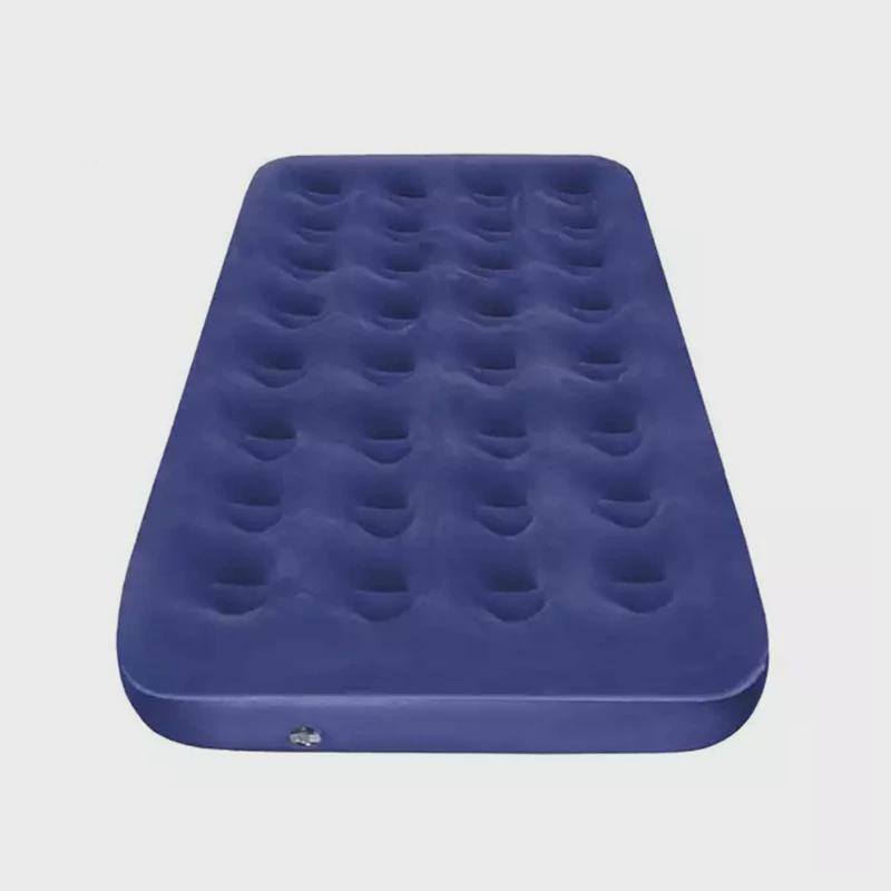 单双人蓝色线拉充气床绒植气垫床野营床折叠床午休床可配电动