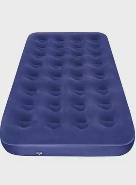 单双人蓝色线拉充气床绒植气垫床野营床折叠床午休床可配电动