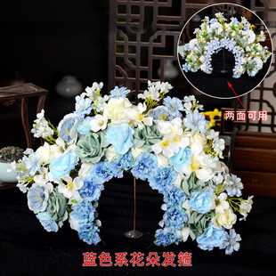 浔埔超仙簪花发箍立体仿真花新款头箍女旅游拍照民族双面服饰发饰