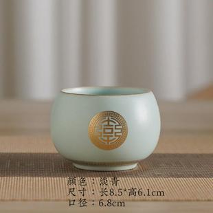 精致大容量开片可养陶瓷茶杯单杯 汝窑主人杯高档个人专用2024新款
