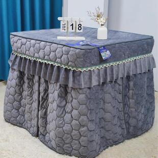 烤火桌子罩加绒加厚套烤火炉被四方形长方形茶几桌子取暖桌电炉罩