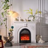 法式 民宿别墅客厅玄关仿真壁炉架 复古雕花欧式 壁炉装 饰柜美式