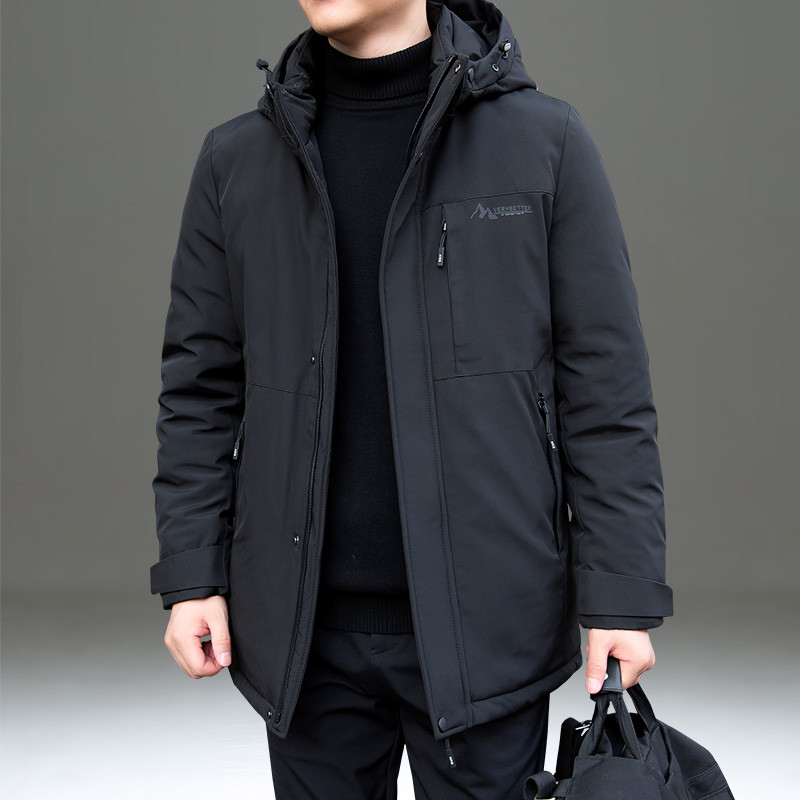 2025新款冬装中长款棉衣男上衣加厚保暖防寒服中青年休闲商务新款