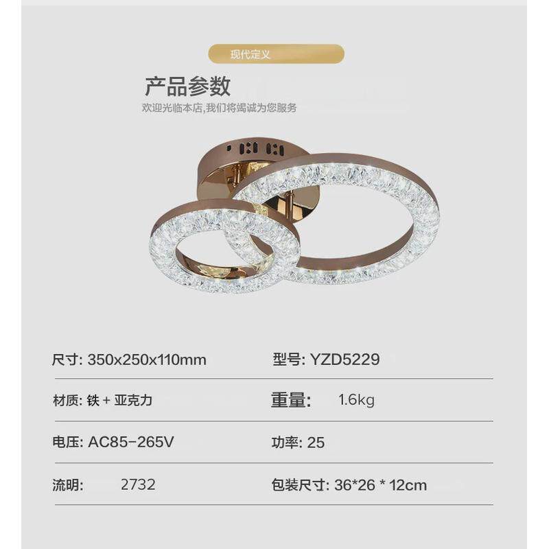 北欧风格圆形吸顶灯可调光客厅圆形装饰现代极简LED吸顶灯