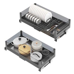 热销9v7t阻尼拉篮350400深橱柜拉拦800碗蓝抽屉式 600浅拉蓝700双