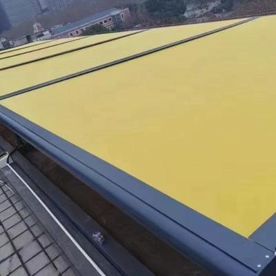 厂家供应电动户外布天幕别墅玻离顶智能遮阳棚防雨阳光房折叠棚