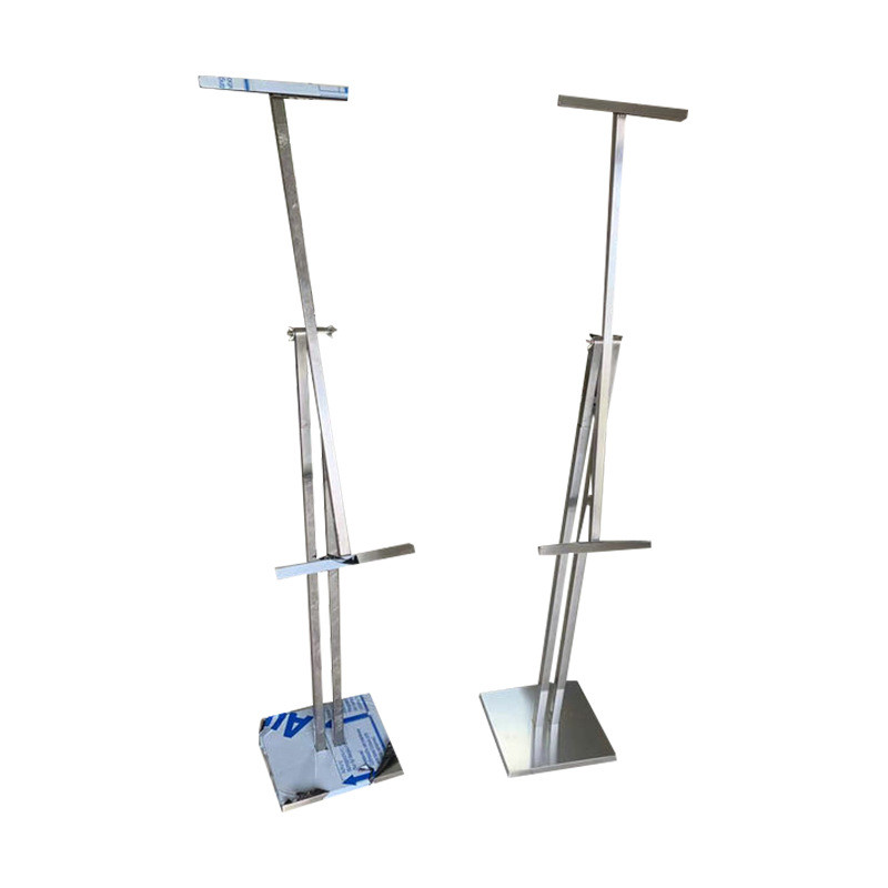 商场不锈钢广告牌展示牌kt展架海报迎宾斜立式落地式支架子指示牌