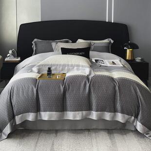 夏凉新品100支兰精天丝四件套高档凉感丝滑双面冰丝被套床单