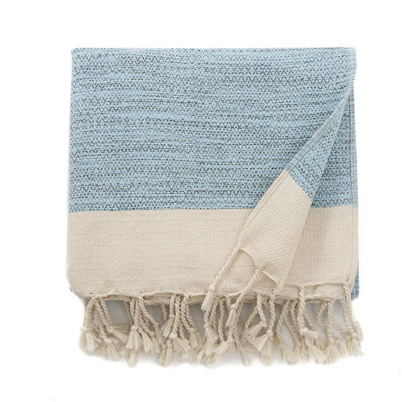 热销毯子流苏21支棉土耳其毛毯大尺寸125*180cm柔软加厚款带