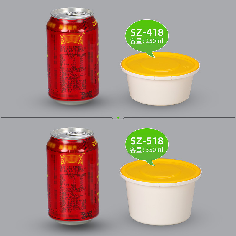 新日期▇ 一次性碗带盖圆形 甜品打包盒小号外卖塑料餐盒便当bz