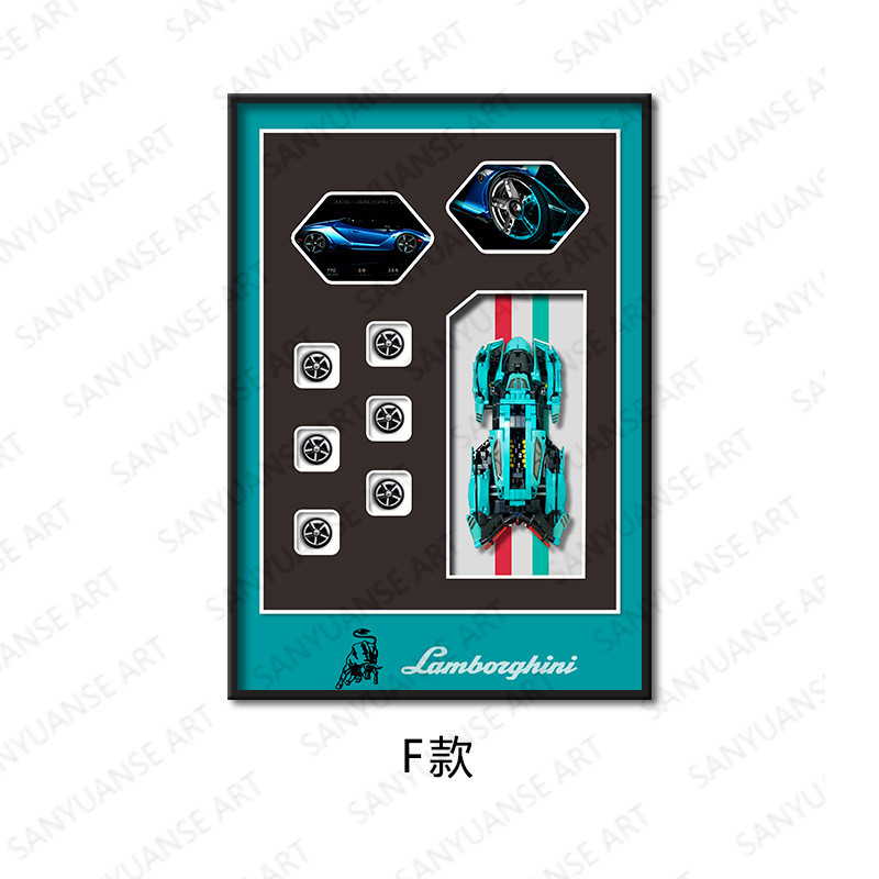 玄关客厅沙发背景墙挂画创意立体积木车现代装饰画餐厅床头壁画