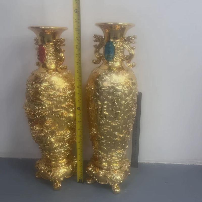 中号60CM龙凤呈祥落地花瓶摆件电视柜玄关中式礼品门厅客厅装饰品