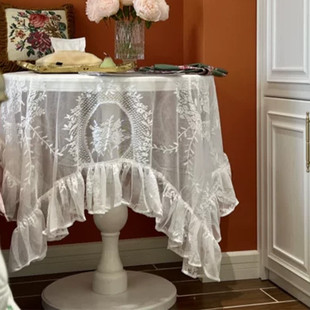 87n蜡笔派露香玫瑰圆形桌布|英式复古|蕾丝氛围感防水盖布田园茶