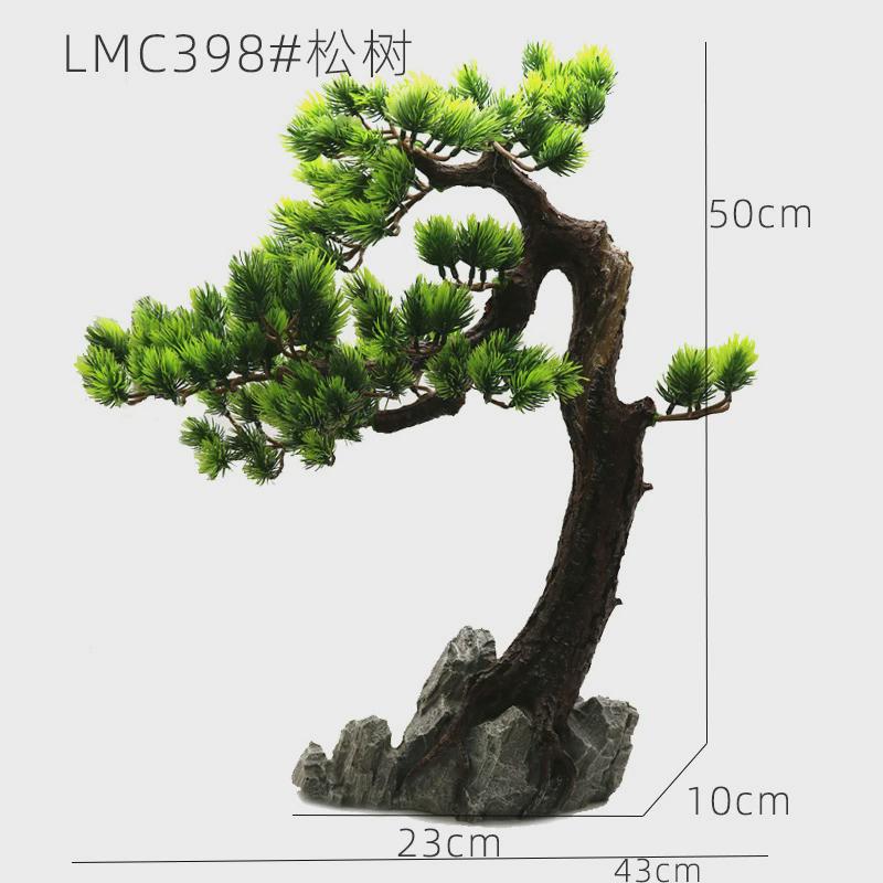 仿真景观迎客松创意园艺摆件布景假树花卉盆景微景观造景植物摆设