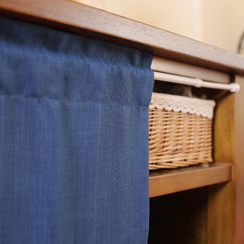 美式蓝韵复古蓝藏蓝半帘短门帘短帘免打孔穿杆帘,居家布艺,成品窗帘,淘宝优惠券,粉丝福利购,淘宝优惠卷