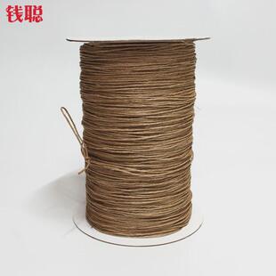 纯麻蜡线3股上蜡1.2毫米麻绳蜡绳偏黄过蜡黄麻线吊牌线手工DIY