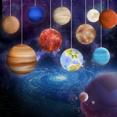 星球吊灯八大行星太空发光圆球地球月球灯商场橱窗装饰户外景观灯