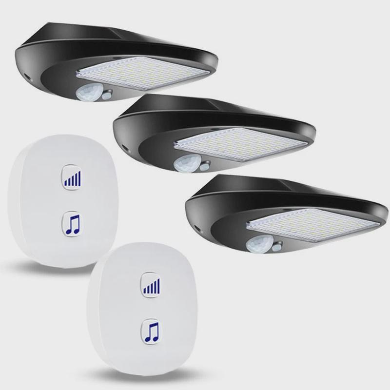 热销户外太阳能报警器无线发光分体感应智能自发电门铃迎宾器提示