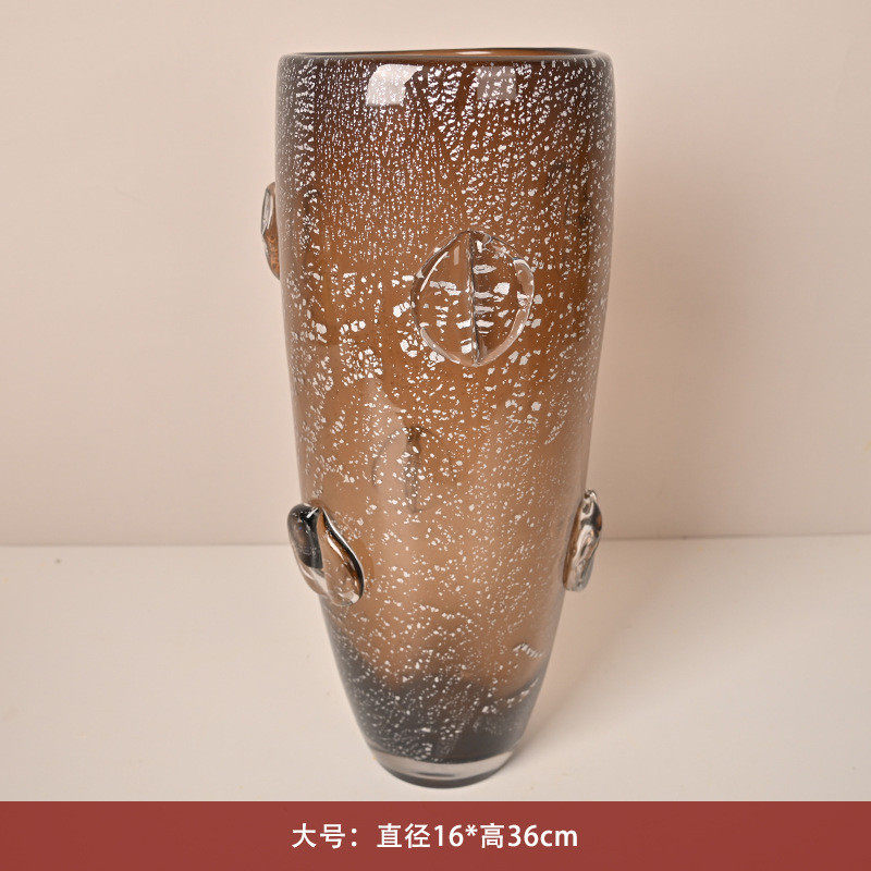 轻奢美式大号摆件样板房高级插花花器水培琉璃酒店玄关客厅装饰品