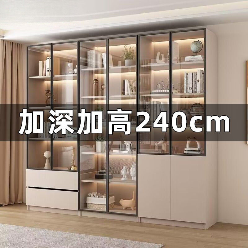 书柜一体靠墙玄关玻璃门化妆品多层手办展示柜全封闭酒柜支持,住宅家具,单个书柜,淘宝优惠券,粉丝福利购,淘宝优惠卷