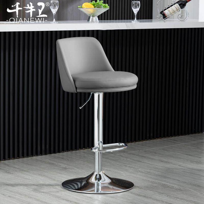 吧台椅家用升降旋转靠背吧台凳现代简约轻奢岛台吧椅铁艺高脚椅子