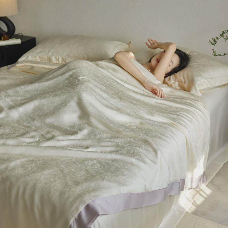夏季兰精天丝凉感夏凉被夏天被子空调20%蚕丝复古提花夏被四件套,床上用品,化纤被,淘宝优惠券,粉丝福利购,淘宝优惠卷