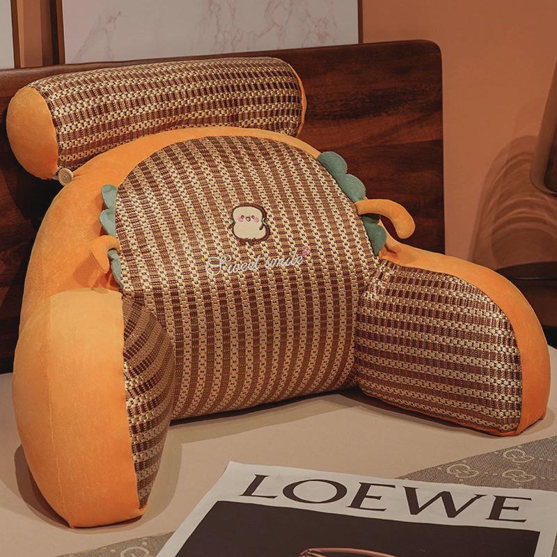 夏季凉席腰靠抱枕腰枕护腰靠垫男生宿舍床上藤席座椅沙发侧躺靠背