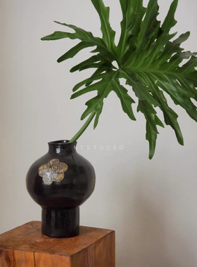 创意复古中古风灯笼造型法式玻璃花瓶艺术插花摆件客厅装饰花器