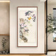 家居软装 壁画新中式 裱花鸟国画民宿工装 饰画实木装 花开富贵 玄关装