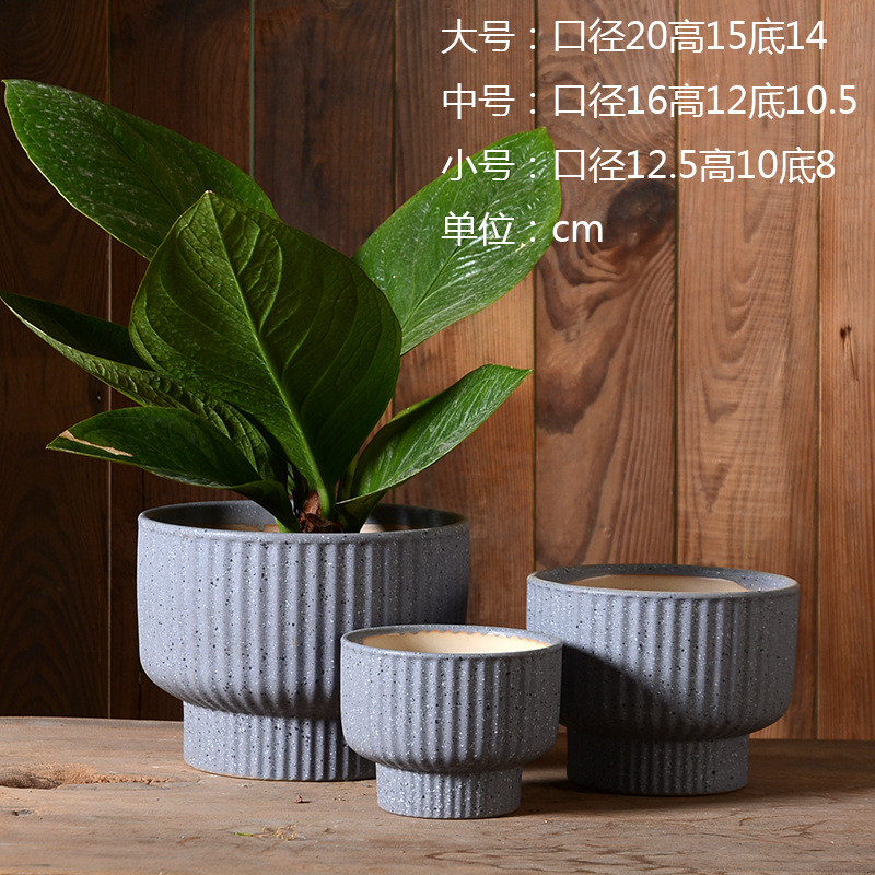 陶瓷花盆特大欧式现代简约圆柱绿植大小号创意个性茉莉花轻奢金盆