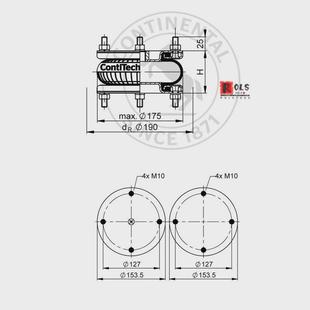 康迪马牌泰克工业用减震橡胶空气弹簧fs76 2cr 7dsg1